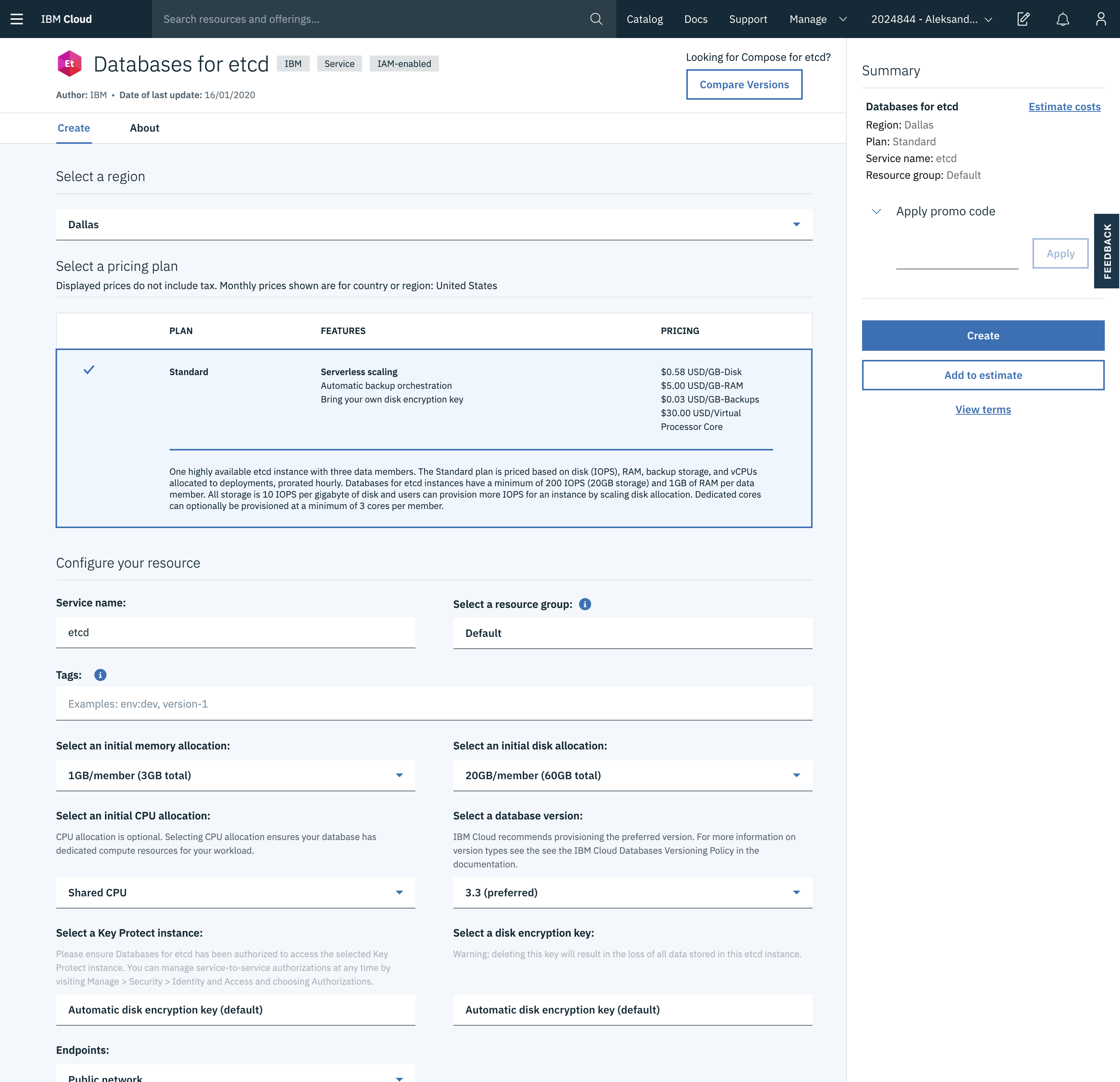 Creating IBM Server